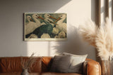 Paul Sinus Wandbild 120x80cm Elegante Störche Natur Kunstmotiv Voegel und Blumen in harmonischer Komposition