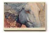 Paul Sinus Wandbild 120x80cm Eleganter Pferdekopf mit Blumen Kunstvolle Tierillustration in Blau und Creme Wanddekoration
