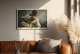 Paul Sinus Wandbild 120x80cm Elegantes Frauenportrait Blumen Kunstmotiv Romantische Figur in sanften Farben