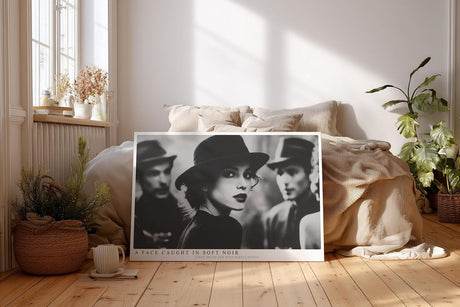 Paul Sinus Wandbild 120x80cm Elegantes Frauenportrait im Noir Stil Schwarz Weiss Fotokunst moderne Wanddekoration
