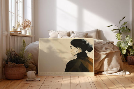 Paul Sinus Wandbild 120x80cm Elegantes Frauenportrait minimalistische moderne Illustration stilvolle Wanddekoration