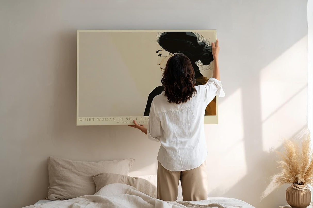 Paul Sinus Wandbild 120x80cm Elegantes Frauenportrait minimalistische moderne Illustration stilvolle Wanddekoration