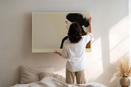 Paul Sinus Wandbild 120x80cm Elegantes Frauenportrait minimalistische moderne Illustration stilvolle Wanddekoration