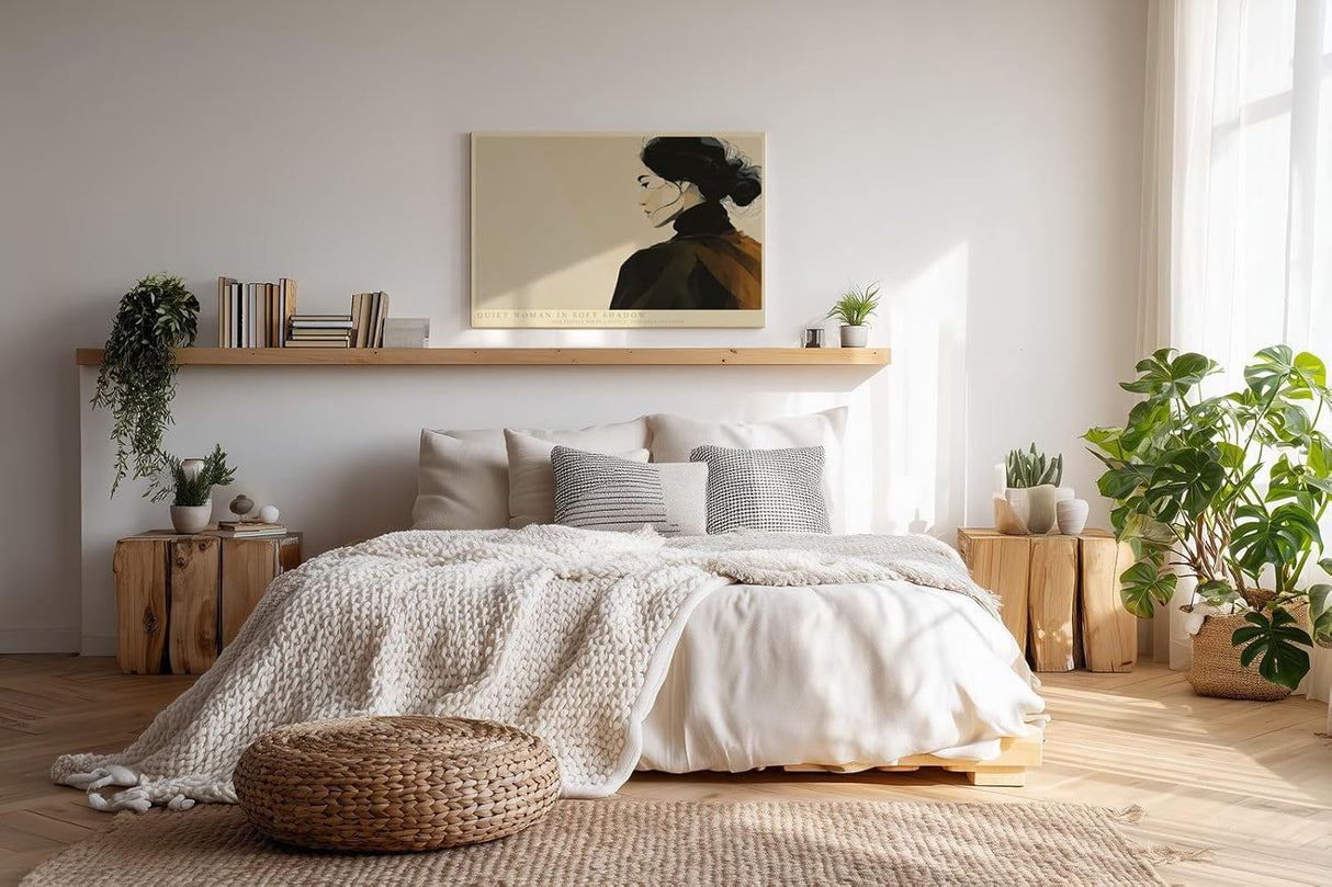 Paul Sinus Wandbild 120x80cm Elegantes Frauenportrait minimalistische moderne Illustration stilvolle Wanddekoration