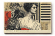 Paul Sinus Wandbild 120x80cm Elegantes Frauenportrait Moderne Collage Kunst in Beige Schwarz und Rot Stilvolle Wanddekoration