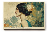 Paul Sinus Wandbild 120x80cm Elegantes Frauenportrait Tropische Kunst Muse Profil mit exotischen Pflanzen