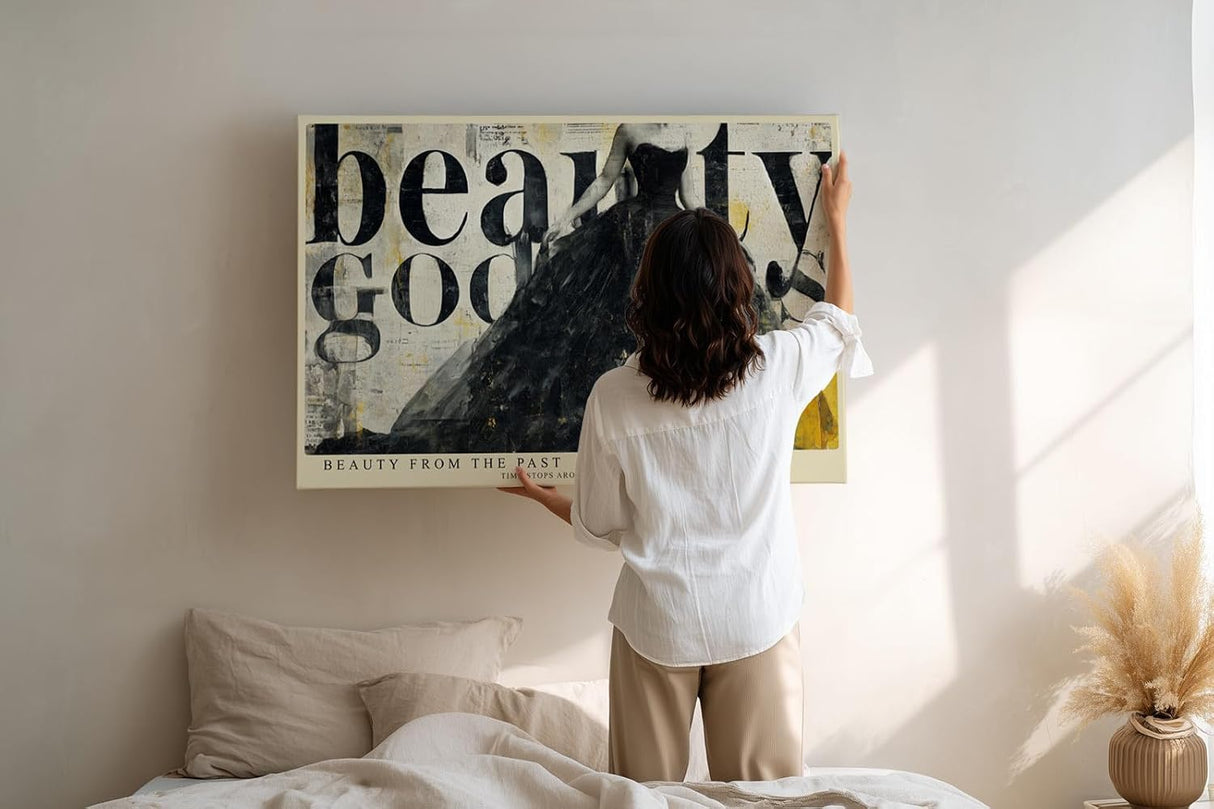 Paul Sinus Wandbild 120x80cm Elegantes Kleid Mode Collage LeinWandbild 120x80cm Fashion Kunst Wanddekoration