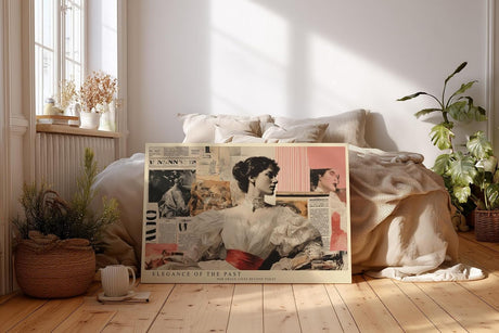 Paul Sinus Wandbild 120x80cm Eleganz vergangener Zeiten – Vintage Frauenporträt mit klassischer Collagekunst