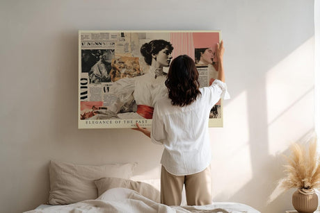 Paul Sinus Wandbild 120x80cm Eleganz vergangener Zeiten – Vintage Frauenporträt mit klassischer Collagekunst