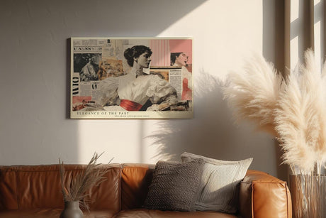 Paul Sinus Wandbild 120x80cm Eleganz vergangener Zeiten – Vintage Frauenporträt mit klassischer Collagekunst
