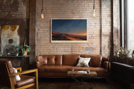Paul Sinus Wandbild 120x80cm Ember Path through Dunes Wuestenlandschaft bei Nacht mit Sternenhimmel Natur Kunst fuer Wohnzimmer Schlafzimmer und Büro