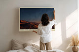 Paul Sinus Wandbild 120x80cm Ember Path through Dunes Wuestenlandschaft bei Nacht mit Sternenhimmel Natur Kunst fuer Wohnzimmer Schlafzimmer und Büro