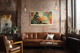 Paul Sinus Wandbild 120x80cm Embered Silence by the Canal elegante Figur am Kanal moderne Stadt Kunst Poster für Wohnzimmer Büro