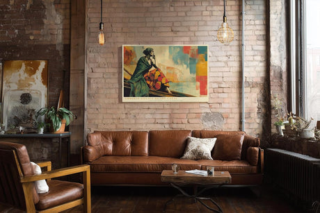 Paul Sinus Wandbild 120x80cm Embered Silence by the Canal elegante Figur am Kanal moderne Stadt Kunst Poster für Wohnzimmer Büro
