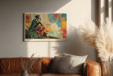 Paul Sinus Wandbild 120x80cm Embered Silence by the Canal elegante Figur am Kanal moderne Stadt Kunst Poster für Wohnzimmer Büro