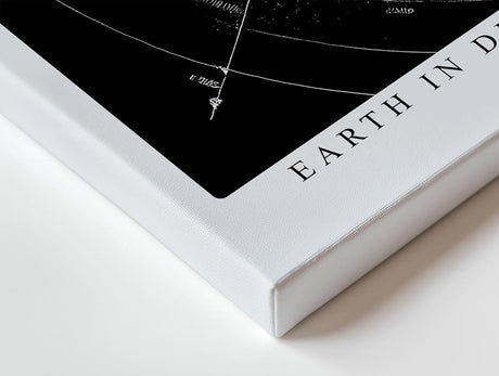 Paul Sinus Wandbild 120x80cm Erde Planet Weltall moderne Raumfahrt Kunst schwarz weiss Kunstdruck stilvolle Wanddekoration fuer Wohnzimmer Büro