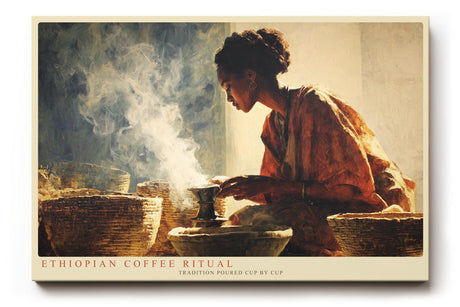 Paul Sinus Wandbild 120x80cm Ethiopian Coffee Ritual Traditionelle Kaffee Zeremonie Kultur Kunst fuer Wohnzimmer Kueche und Esszimmer