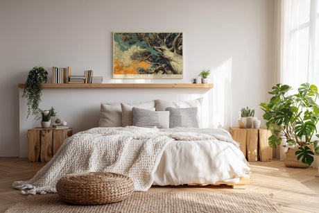 Paul Sinus Wandbild 120x80cm Eukalyptus Baum unter australischem Himmel Atmosphaerische Naturkunst mit warmen Outback Farben