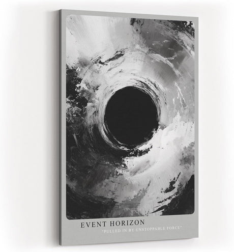 Paul Sinus Wandbild in 40x60cm Event Horizon – Monochrome Abstraktion mit tiefem Zentrum und kraftvollen Strukturen