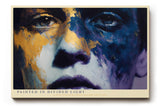 Paul Sinus Wandbild 120x80cm Expressives Frauenportrait in Blau Gold Moderne Kunst mit intensiver Farbstruktur