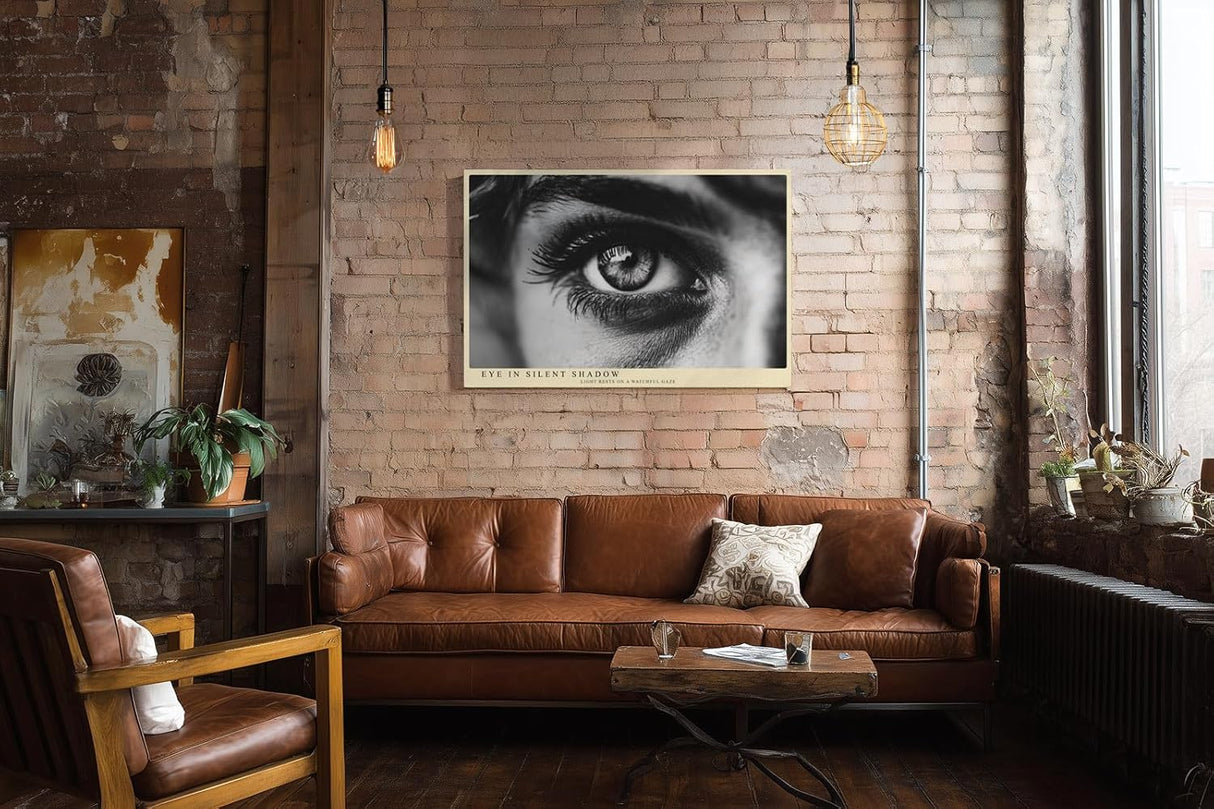 Paul Sinus Wandbild 120x80cm Eye in Silent Shadow schwarz weiß Augen Fotokunst modernes Portrait Poster für Wohnzimmer Büro Studio