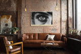 Paul Sinus Wandbild 120x80cm Eye in Silent Shadow schwarz weiß Augen Fotokunst modernes Portrait Poster für Wohnzimmer Büro Studio