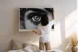 Paul Sinus Wandbild 120x80cm Eye in Silent Shadow schwarz weiß Augen Fotokunst modernes Portrait Poster für Wohnzimmer Büro Studio