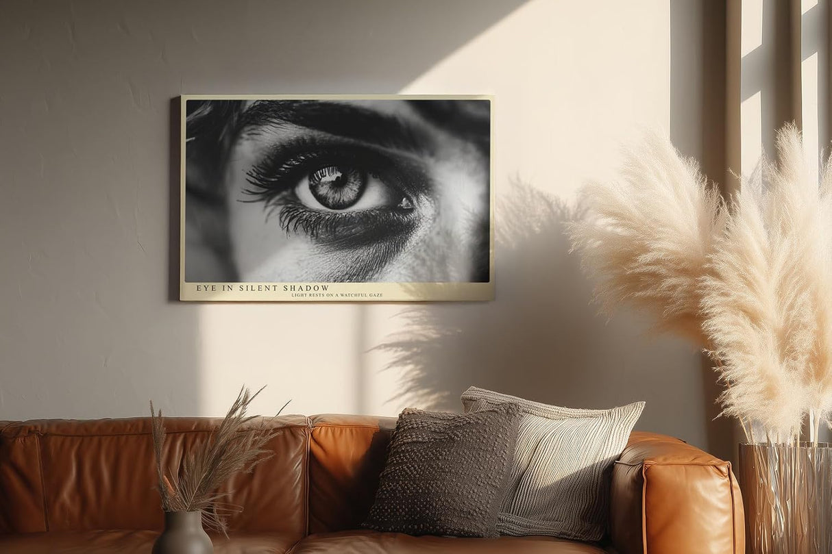 Paul Sinus Wandbild 120x80cm Eye in Silent Shadow schwarz weiß Augen Fotokunst modernes Portrait Poster für Wohnzimmer Büro Studio