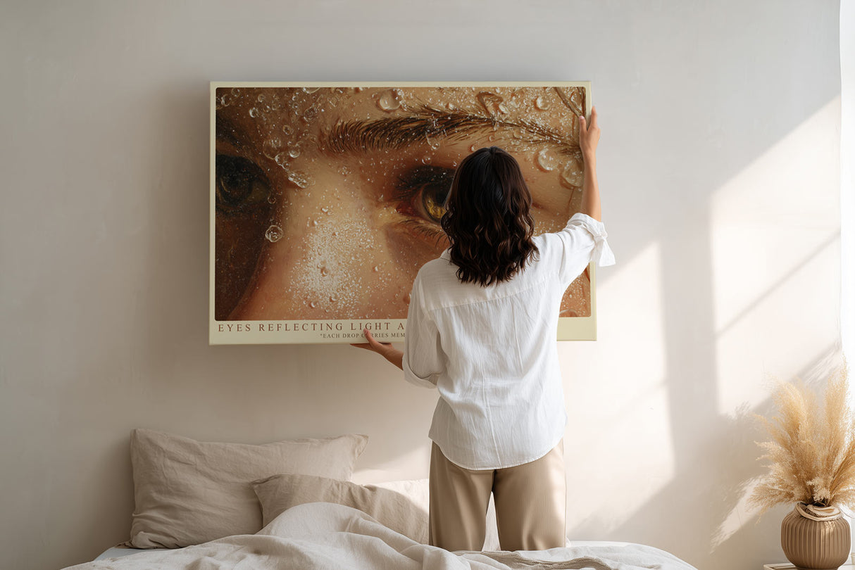 Paul Sinus Wandbild Eyes Reflecting Light and Time Hyperrealistic Portrait of Emotion