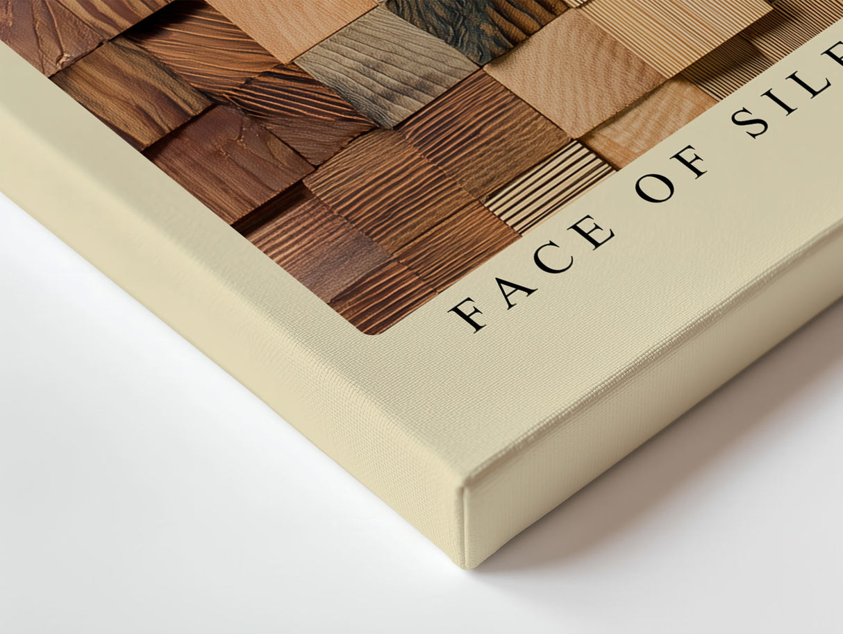 Paul Sinus Wandbild Face of Silent Timber Wooden Geometry in Human Expression