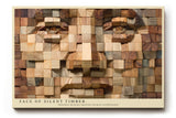 Paul Sinus Wandbild Face of Silent Timber Wooden Geometry in Human Expression