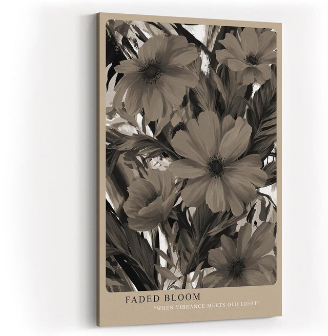 Paul Sinus Wandbild in 40x60cm Faded Bloom – Sepiafarbene Blüten im nostalgischen Stil mit malerischer Struktur