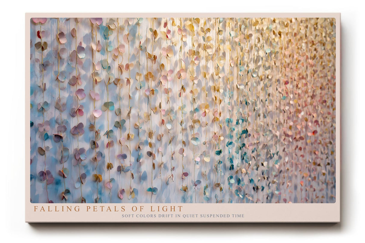 Paul Sinus Wandbild 120x80cm Falling Petals of Light abstrakte Blüten Installation Pastell Kunst Poster für Wohnzimmer Büro