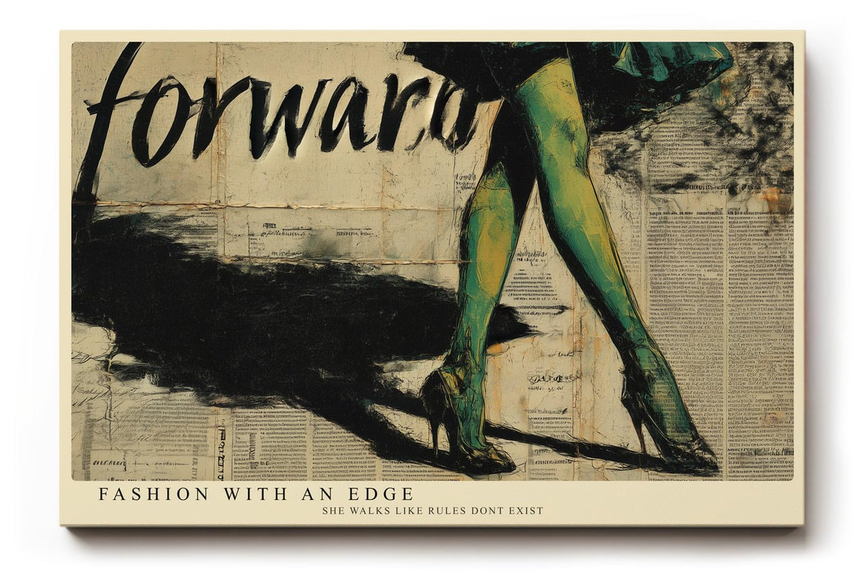 Paul Sinus Wandbild 120x80cm Fashion Collage Beine in Gruenen High Heels Moderne Mode Kunst Wanddekoration