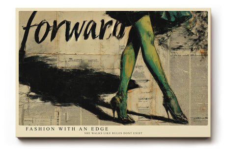 Paul Sinus Wandbild 120x80cm Fashion Collage Beine in Gruenen High Heels Moderne Mode Kunst Wanddekoration