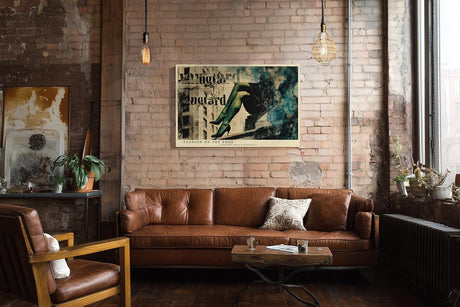Paul Sinus Wandbild 120x80cm Fashion Collage Moderne Kunst mit Zeitungstext und Eleganten Beinen in Vintage Farben für Wohnzimmer Schlafzimmer Büro