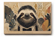 Paul Sinus Wandbild 120x80cm Faultier Portrait moderne Tierkunst botanischer Hintergrund naturfarben stilvolle Wanddekoration fuer Wohnzimmer Kinderzimmer