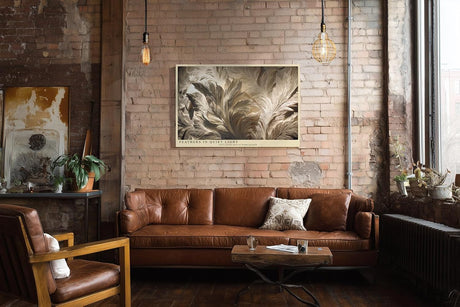 Paul Sinus Wandbild 120x80cm Feathers in Quiet Light elegante Federn Struktur Kunst in warmen Naturtönen Poster für Wohnzimmer Schlafzimmer