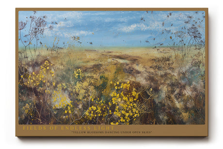 Paul Sinus Wandbild Fields of Endless Light Yellow Blossoms under Open Blue Sky