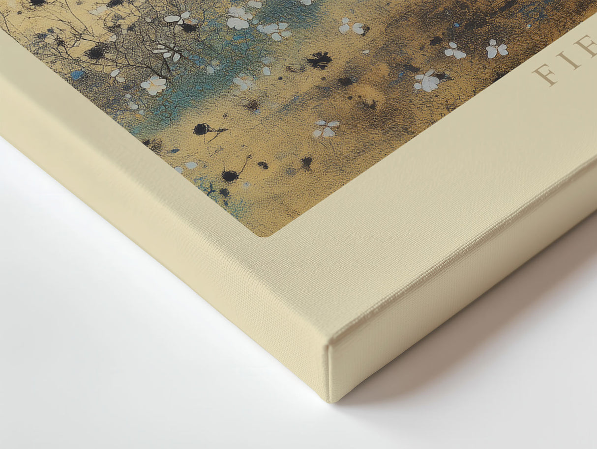 Paul Sinus Wandbild Fields Under a Golden Haze Abstract Landscape in Warm Light and Gentle Silence