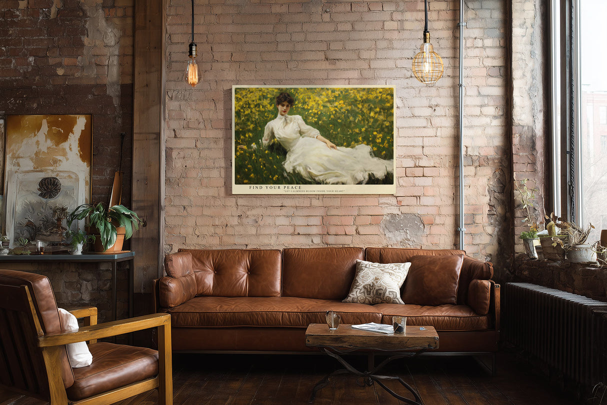 Paul Sinus Wandbild Find Your Peace Serenity in the Field of Yellow Blossoms