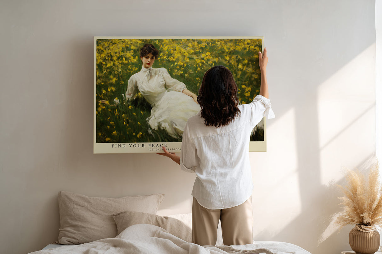 Paul Sinus Wandbild Find Your Peace Serenity in the Field of Yellow Blossoms
