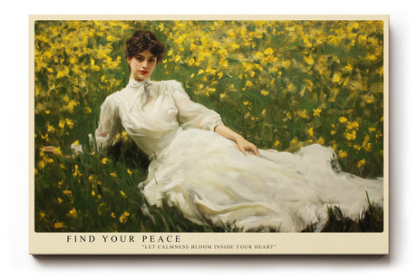 Paul Sinus Wandbild Find Your Peace Serenity in the Field of Yellow Blossoms