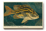 Paul Sinus Wandbild 120x80cm Fisch Mosaik Mediterrane Kunstmotiv Dekorative Meeres Illustration im Mosaik Stil