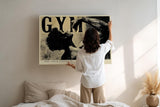 Paul Sinus Wandbild 120x80cm Fitness Motivation Bodybuilder Kraftsport Athlet schwarz weiss Sport Kunstbild modernes Gym bild Wanddekoration fuer Fitnessraum Wohnzimmer Büro