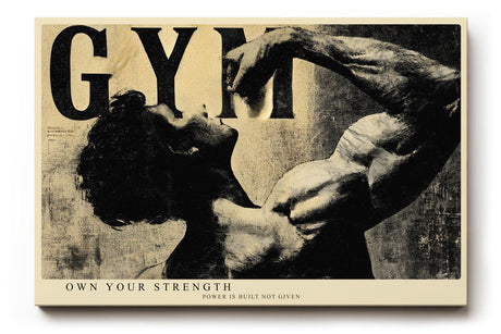 Paul Sinus Wandbild 120x80cm Fitness Motivation Bodybuilder Kraftsport Athlet schwarz weiss Sport Kunstbild modernes Gym bild Wanddekoration fuer Fitnessraum Wohnzimmer Büro