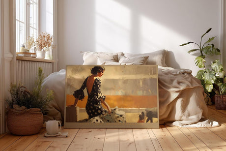 Paul Sinus Wandbild 120x80cm Flamenco Szene Sevilla elegante Frau spanische Kunst Wanddekoration mediterranes Motiv Wohnzimmer Schlafzimmer