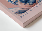 Paul Sinus Wandbild 120x80cm Flamingo Profil blau weißes Muster kunstvolle Tierillustration moderne Tierkunst stilvolle