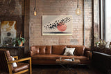 Paul Sinus Wandbild 120x80cm fliegende Vögel vor roter Sonne modernes Naturmotiv minimalistische Landschaft Kunstbild schwarz beige stilvolle