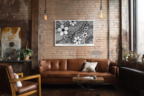 Paul Sinus Wandbild Floral Dreams in Monochrome Artistic Harmony in Black and White